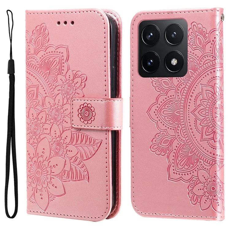 For Xiaomi 14T Case PU Leather Wallet Floral Phone Cover Stand View