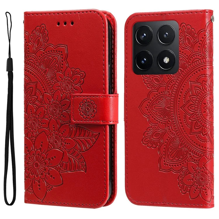 For Xiaomi 14T Case PU Leather Wallet Floral Phone Cover Stand View