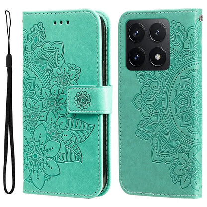 For Xiaomi 14T Case PU Leather Wallet Floral Phone Cover Stand View