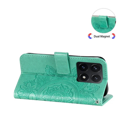 For Xiaomi 14T Case PU Leather Wallet Floral Phone Cover Stand View