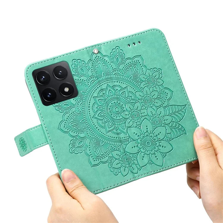 For Xiaomi 14T Case PU Leather Wallet Floral Phone Cover Stand View