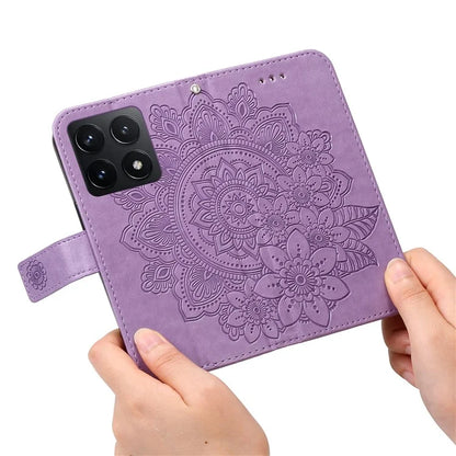 For Xiaomi 14T Case PU Leather Wallet Floral Phone Cover Stand View