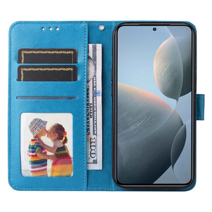 For Xiaomi 14T Case Sunflower Imprint Leather Wallet Phone Cover