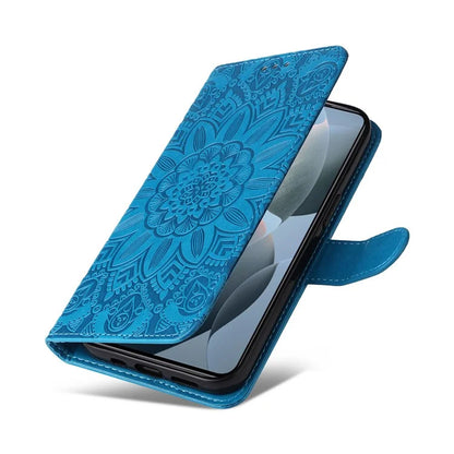 For Xiaomi 14T Case Sunflower Imprint Leather Wallet Phone Cover