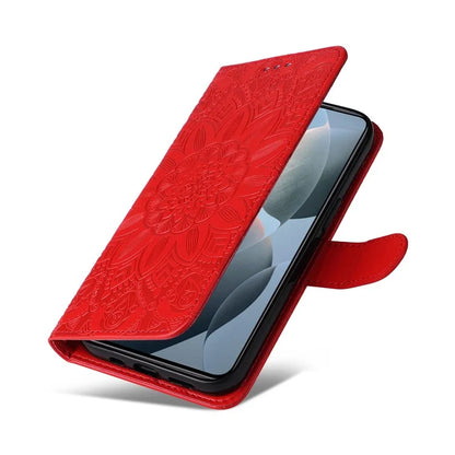 For Xiaomi 14T Case Sunflower Imprint Leather Wallet Phone Cover
