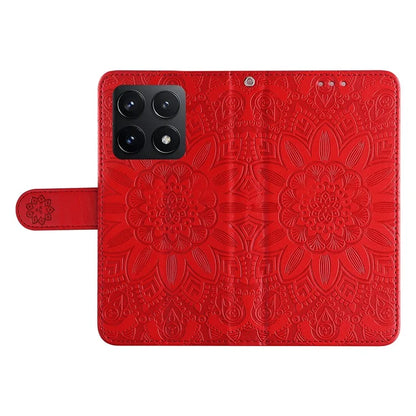 For Xiaomi 14T Case Sunflower Imprint Leather Wallet Phone Cover