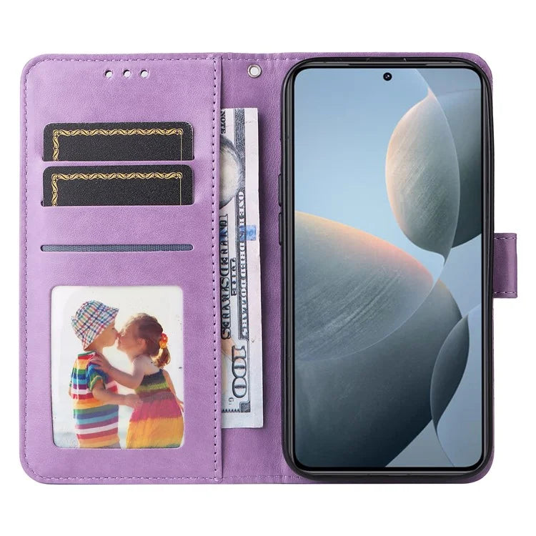 For Xiaomi 14T Case Sunflower Imprint Leather Wallet Phone Cover