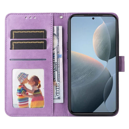 For Xiaomi 14T Case Sunflower Imprint Leather Wallet Phone Cover