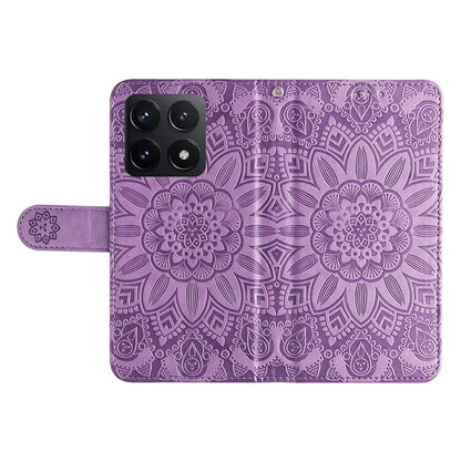 For Xiaomi 14T Case Sunflower Imprint Leather Wallet Phone Cover