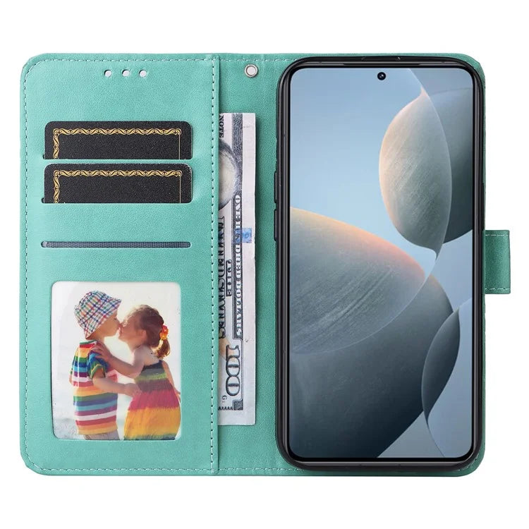 For Xiaomi 14T Case Sunflower Imprint Leather Wallet Phone Cover