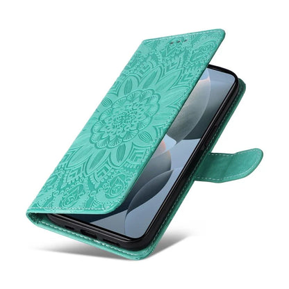 For Xiaomi 14T Case Sunflower Imprint Leather Wallet Phone Cover