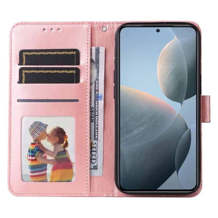 For Xiaomi 14T Case Sunflower Imprint Leather Wallet Phone Cover
