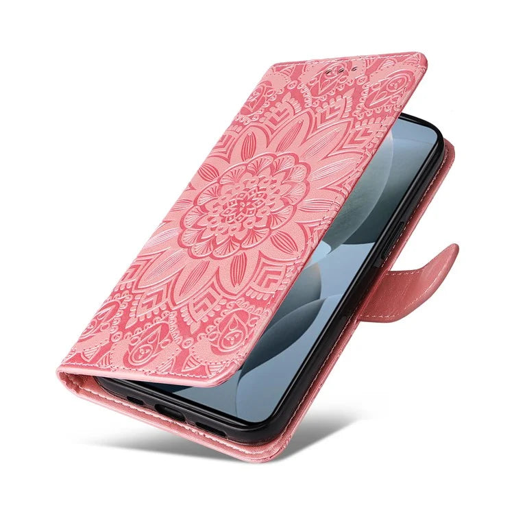 For Xiaomi 14T Case Sunflower Imprint Leather Wallet Phone Cover
