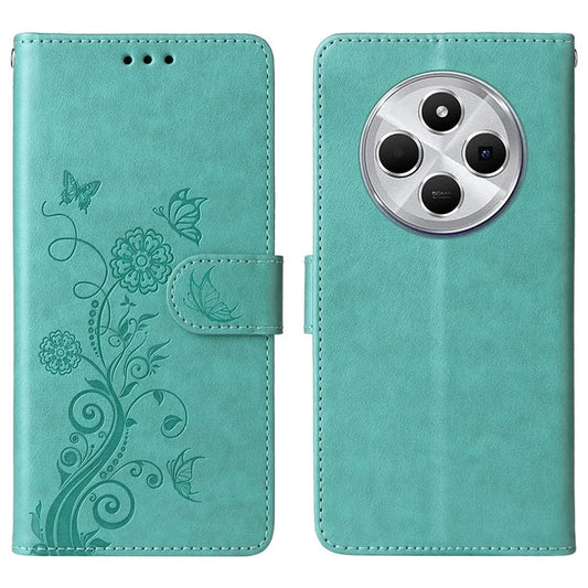 For Xiaomi Redmi 14C 4G Leather Case Butterfly Floral Imprint Wallet Stand Cover