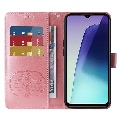 For Xiaomi Redmi 14C 4G Leather Case Butterfly Floral Imprint Wallet Stand Cover
