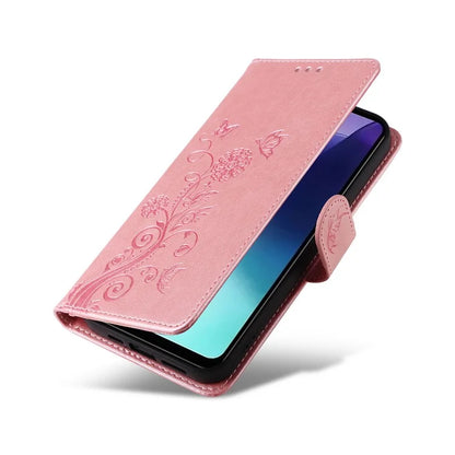 For Xiaomi Redmi 14C 4G Leather Case Butterfly Floral Imprint Wallet Stand Cover