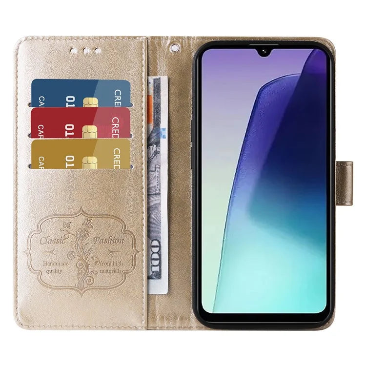For Xiaomi Redmi 14C 4G Leather Case Butterfly Floral Imprint Wallet Stand Cover