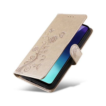 For Xiaomi Redmi 14C 4G Leather Case Butterfly Floral Imprint Wallet Stand Cover