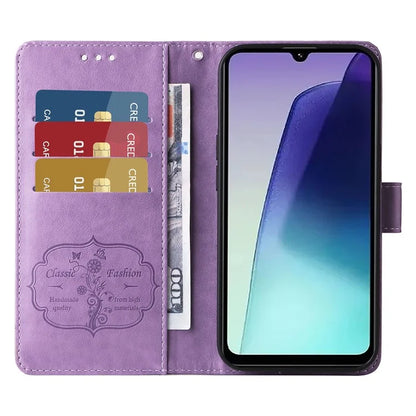 For Xiaomi Redmi 14C 4G Leather Case Butterfly Floral Imprint Wallet Stand Cover