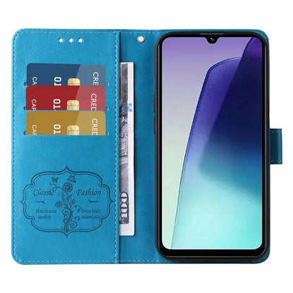 For Xiaomi Redmi 14C 4G Leather Case Butterfly Floral Imprint Wallet Stand Cover