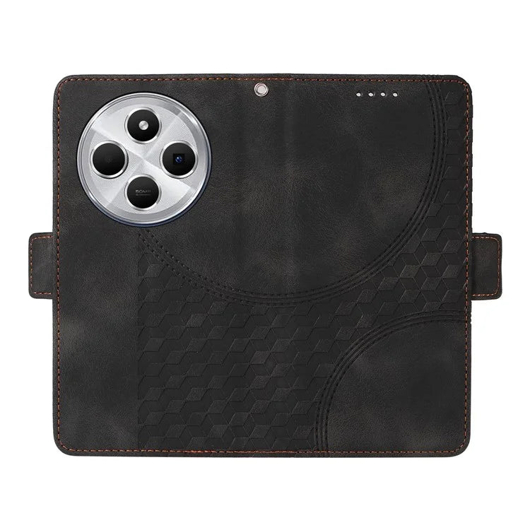 For Xiaomi Redmi 14C 4G Case PU Leather Phone Cover Rhombus Starry Imprinted