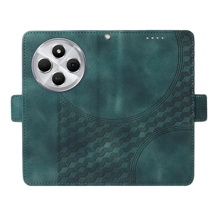 For Xiaomi Redmi 14C 4G Case PU Leather Phone Cover Rhombus Starry Imprinted