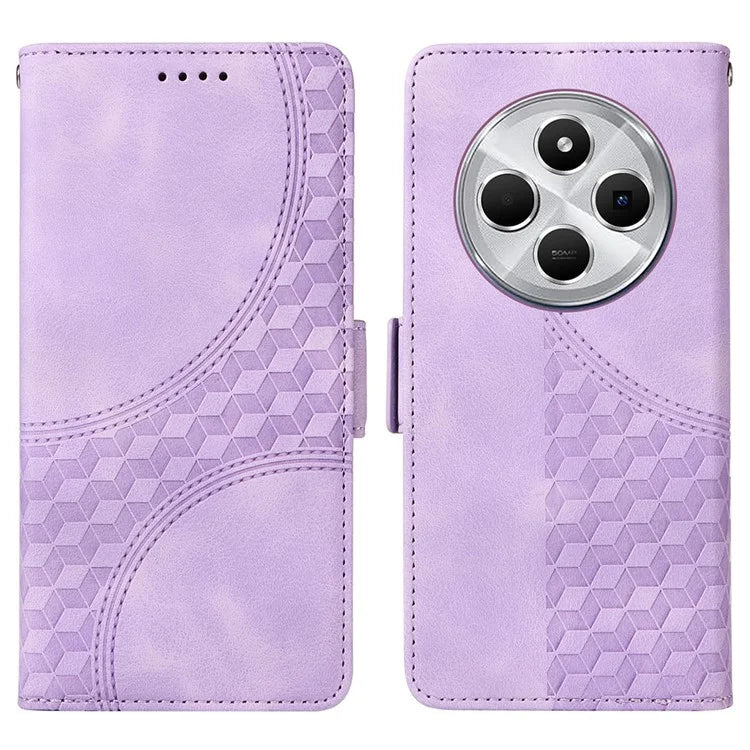 For Xiaomi Redmi 14C 4G Case PU Leather Phone Cover Rhombus Starry Imprinted