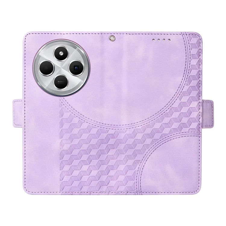 For Xiaomi Redmi 14C 4G Case PU Leather Phone Cover Rhombus Starry Imprinted