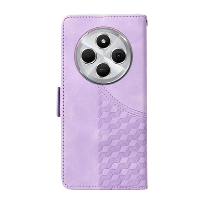 For Xiaomi Redmi 14C 4G Case PU Leather Phone Cover Rhombus Starry Imprinted