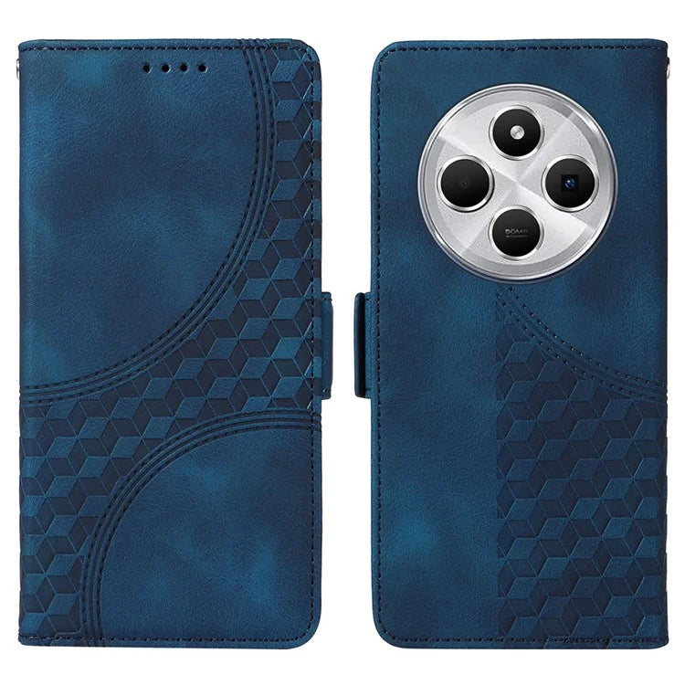For Xiaomi Redmi 14C 4G Case PU Leather Phone Cover Rhombus Starry Imprinted