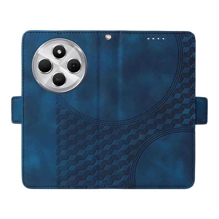 For Xiaomi Redmi 14C 4G Case PU Leather Phone Cover Rhombus Starry Imprinted