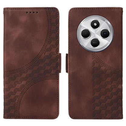 For Xiaomi Redmi 14C 4G Case PU Leather Phone Cover Rhombus Starry Imprinted