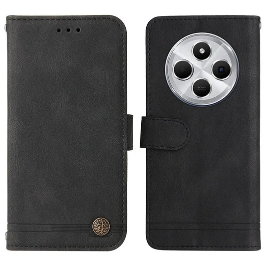 For Xiaomi Redmi 14C 4G Wallet Case Skin-Touch Leather Phone Cover Tree Pattern Hardware