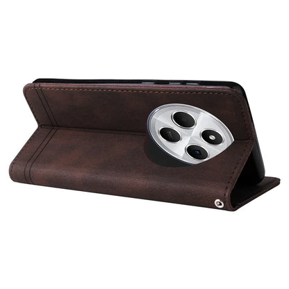 For Xiaomi Redmi 14C 4G Wallet Case Skin-Touch Leather Phone Cover Tree Pattern Hardware