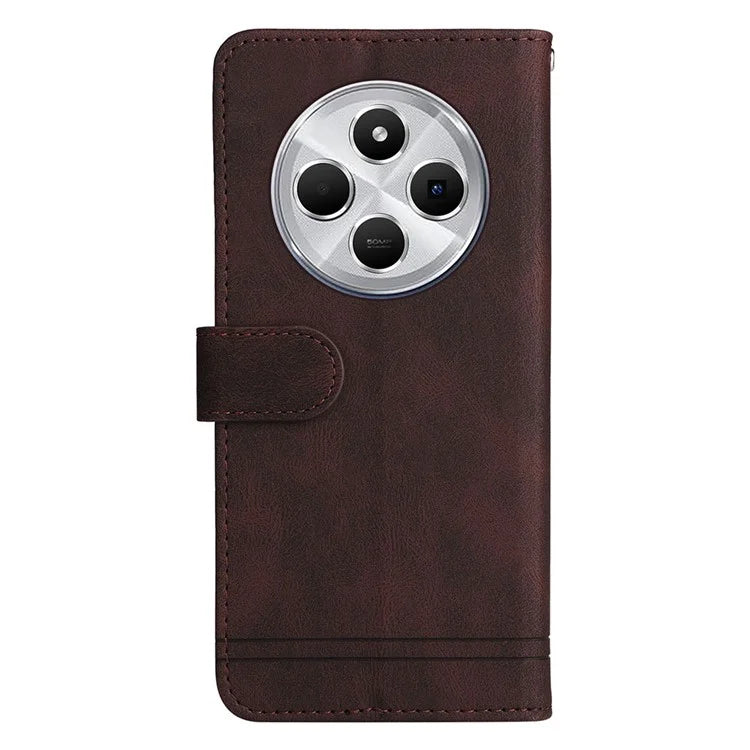 For Xiaomi Redmi 14C 4G Wallet Case Skin-Touch Leather Phone Cover Tree Pattern Hardware