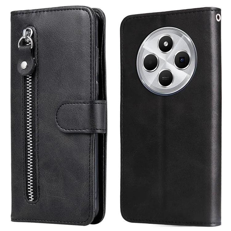 For Xiaomi Redmi 14C 4G Case Zipper Wallet Calf Texture PU Leather Phone Cover