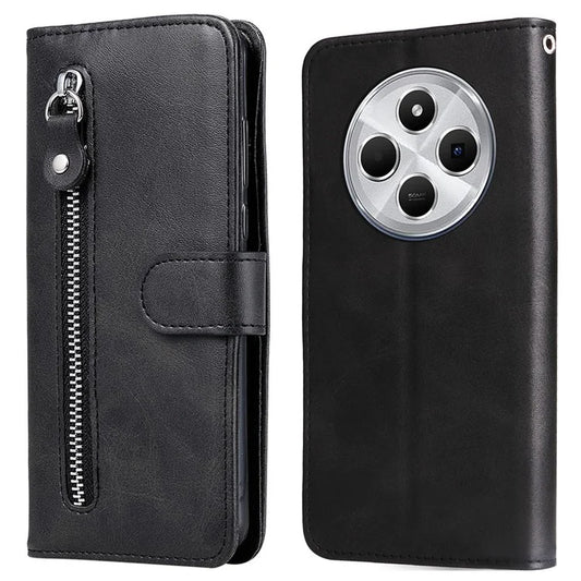 For Xiaomi Redmi 14C 4G Case Zipper Wallet Calf Texture PU Leather Phone Cover