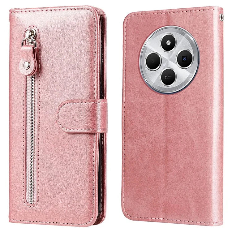 For Xiaomi Redmi 14C 4G Case Zipper Wallet Calf Texture PU Leather Phone Cover