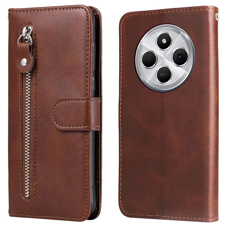 For Xiaomi Redmi 14C 4G Case Zipper Wallet Calf Texture PU Leather Phone Cover