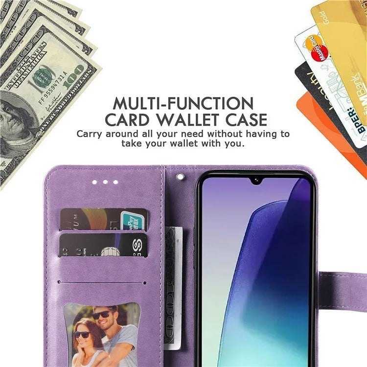 For Xiaomi Redmi 14C 4G Case PU Leather Wallet Floral Phone Cover Stand View