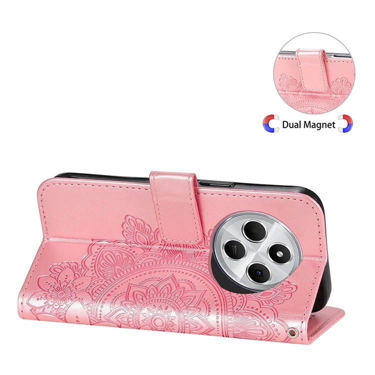 For Xiaomi Redmi 14C 4G Case PU Leather Wallet Floral Phone Cover Stand View