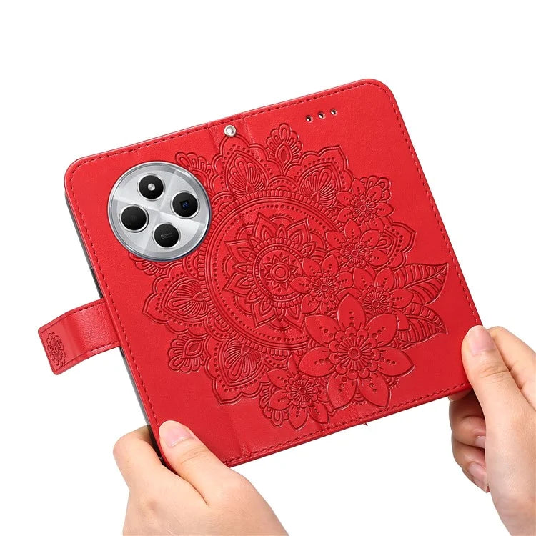 For Xiaomi Redmi 14C 4G Case PU Leather Wallet Floral Phone Cover Stand View