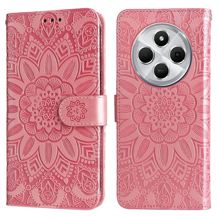 For Xiaomi Redmi 14C 4G Case Sunflower Imprint Leather Wallet Phone Cover