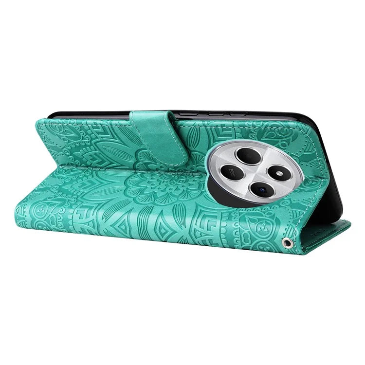 For Xiaomi Redmi 14C 4G Case Sunflower Imprint Leather Wallet Phone Cover