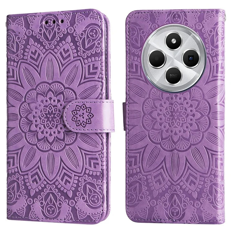 For Xiaomi Redmi 14C 4G Case Sunflower Imprint Leather Wallet Phone Cover