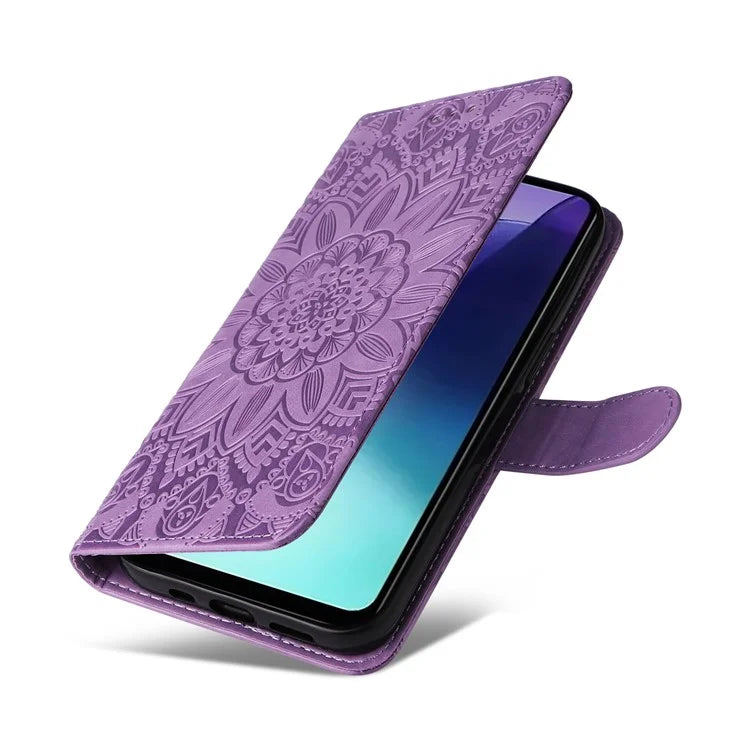 For Xiaomi Redmi 14C 4G Case Sunflower Imprint Leather Wallet Phone Cover