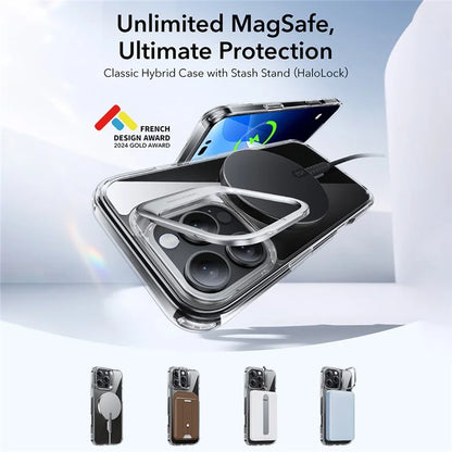 ESR For iPhone 16 Pro Max Case Compatible with MagSafe PC+TPU Kickstand Phone Cover with Screen Film