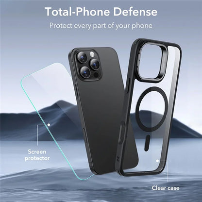 ESR For iPhone 16 Pro Max Case Compatible with MagSafe PC+TPU Kickstand Phone Cover with Screen Film