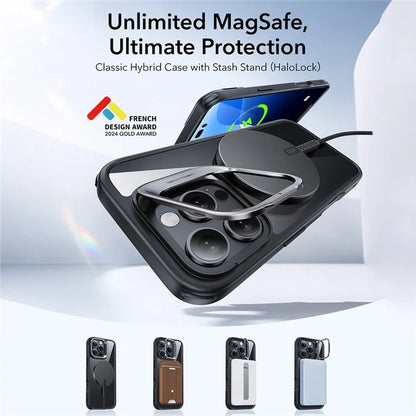 ESR For iPhone 16 Pro Max Case Compatible with MagSafe PC+TPU Kickstand Phone Cover with Screen Film