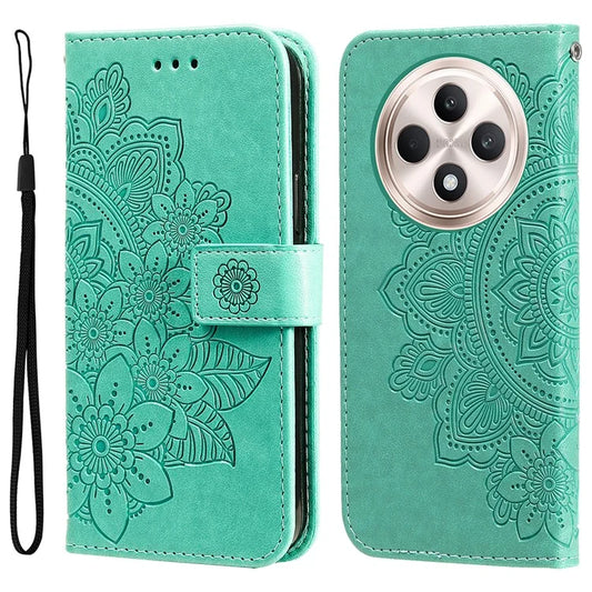 For Oppo Reno12 F 4G Case PU Leather Wallet Floral Phone Cover Stand View